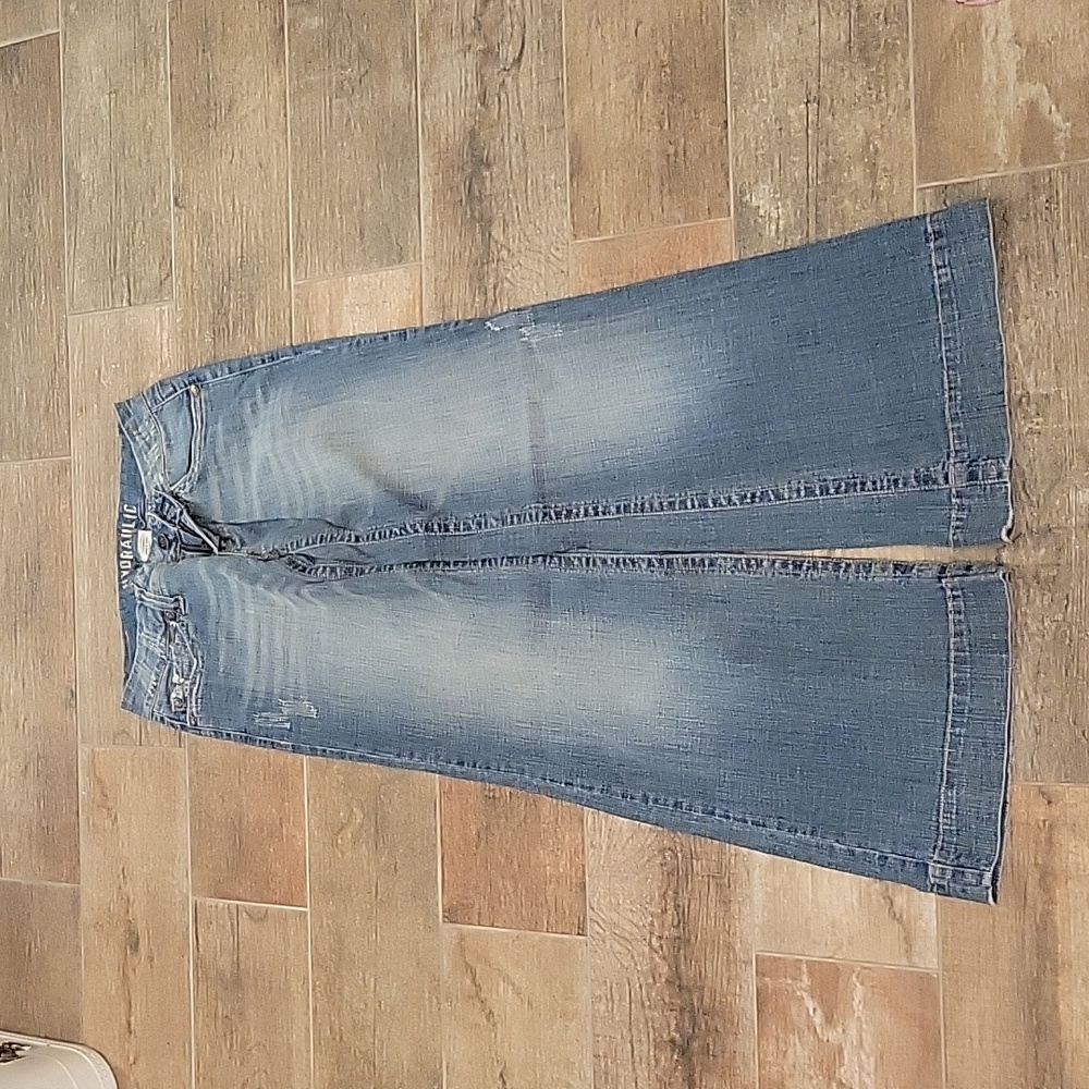 Womens Hydraulic Stretch Wide Leg Jeans Size 5/6 EUC - Picture 2 of 10